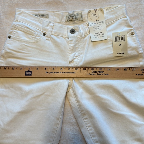 Lucky Brand Sienna Cigarette Slim Boyfriend White Jeans - Picture 14 of 15